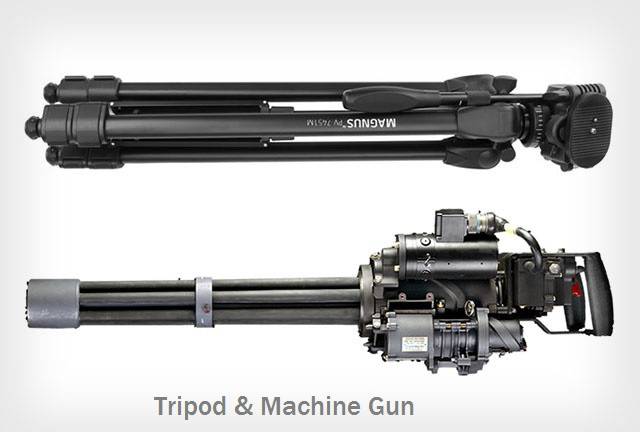 tripod gun photographer