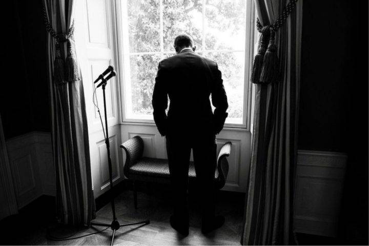 May 2016 – The president waits pensively before a public speech.