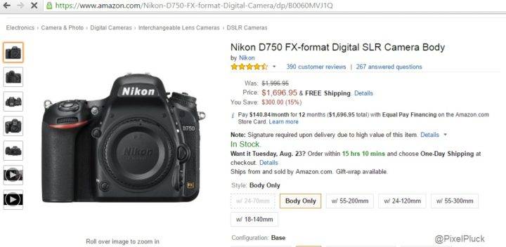 Nikon D750 Price Drops by $300