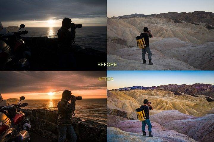 Nikon D7500 raw before and after