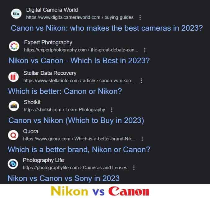 Camera Clash: Canon and Nikon in 2023